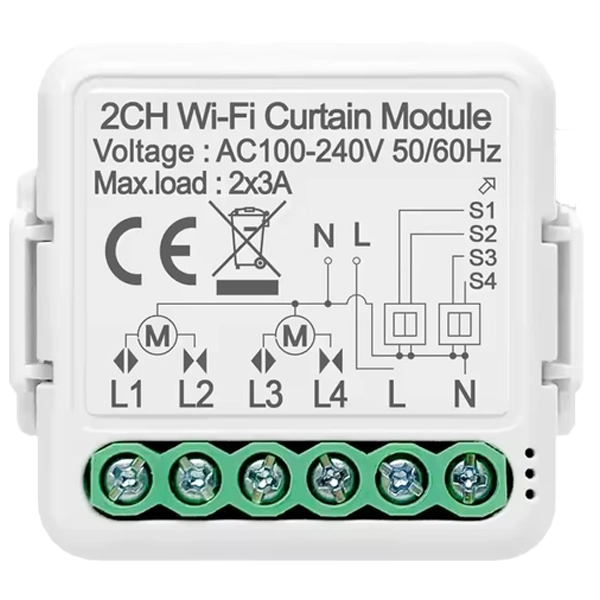 وحدة ستائر ذكية 2CH Zigbee بقناة واحدة