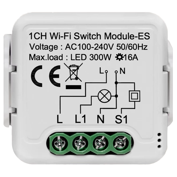 1CH Wi-Fi LED مفتاح بالاضافة لقياس الطاقة